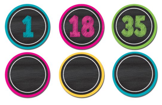 Chalkboard Brights Numbers Magnetic Accents