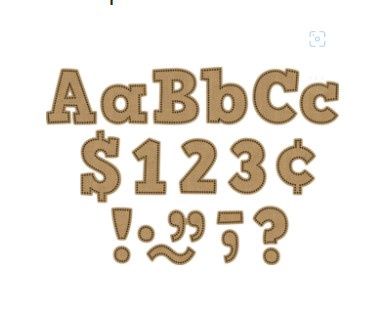 Burlap Bold Block 4&quot; Letters Combo Pack