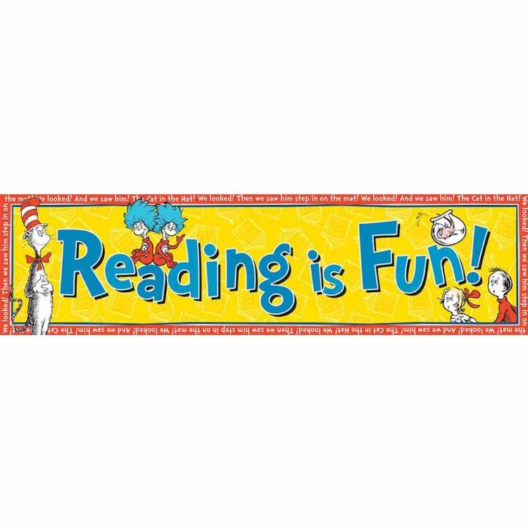Cat in the Hat Banner Reading is Fun