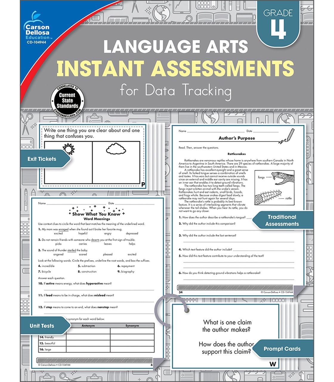 GR 4 Language Arts Instant Assessments/Data Tracking Resource Book