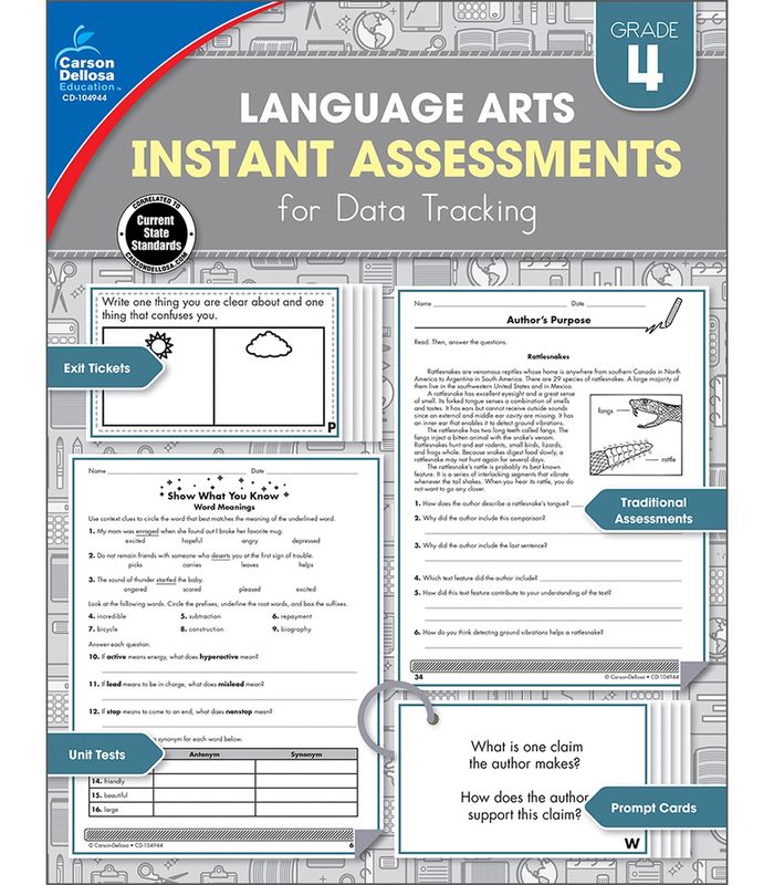 GR 4 Language Arts Instant Assessments/Data Tracking Resource Book