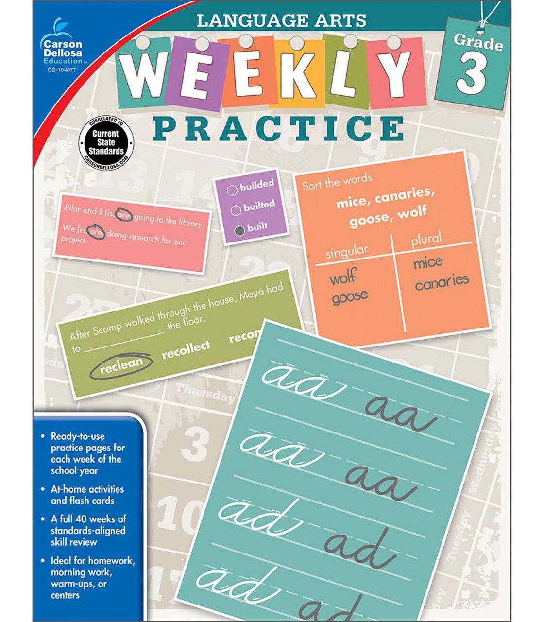 Grade 3 Weekly Practice: Language Arts Workbook