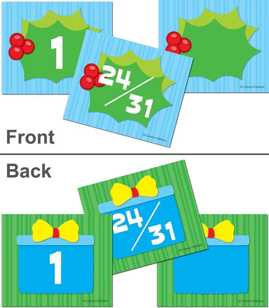 Holly &amp; Gift Calendar Cover up Cut Outs