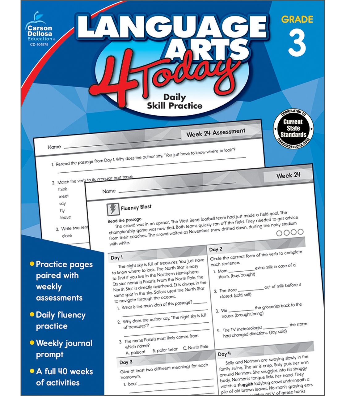 Grade 3 Language Arts 4 Today Workbook