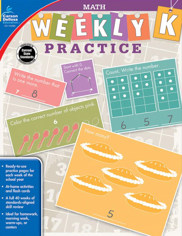 Grade K Math Weekly Practice: Workbook