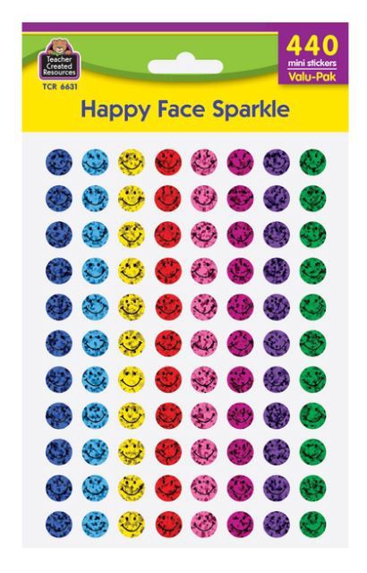 Happy Face Sparkle Mini Stickers Valu-Pak