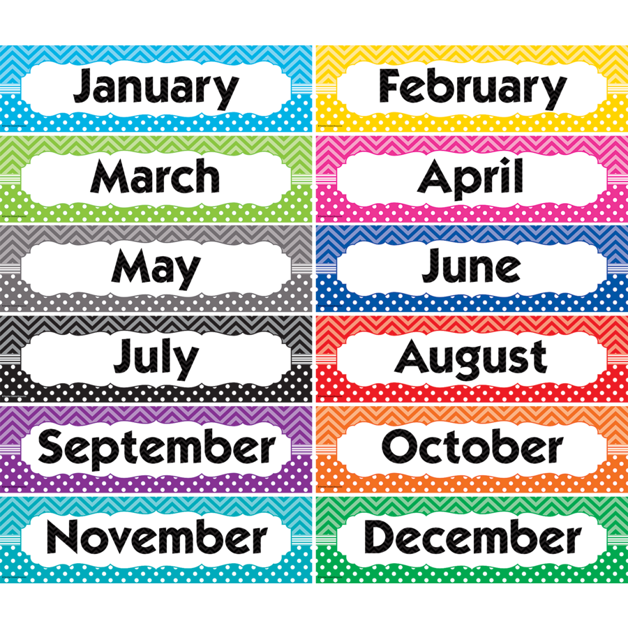 Chevron and Dots Monthly Headliners