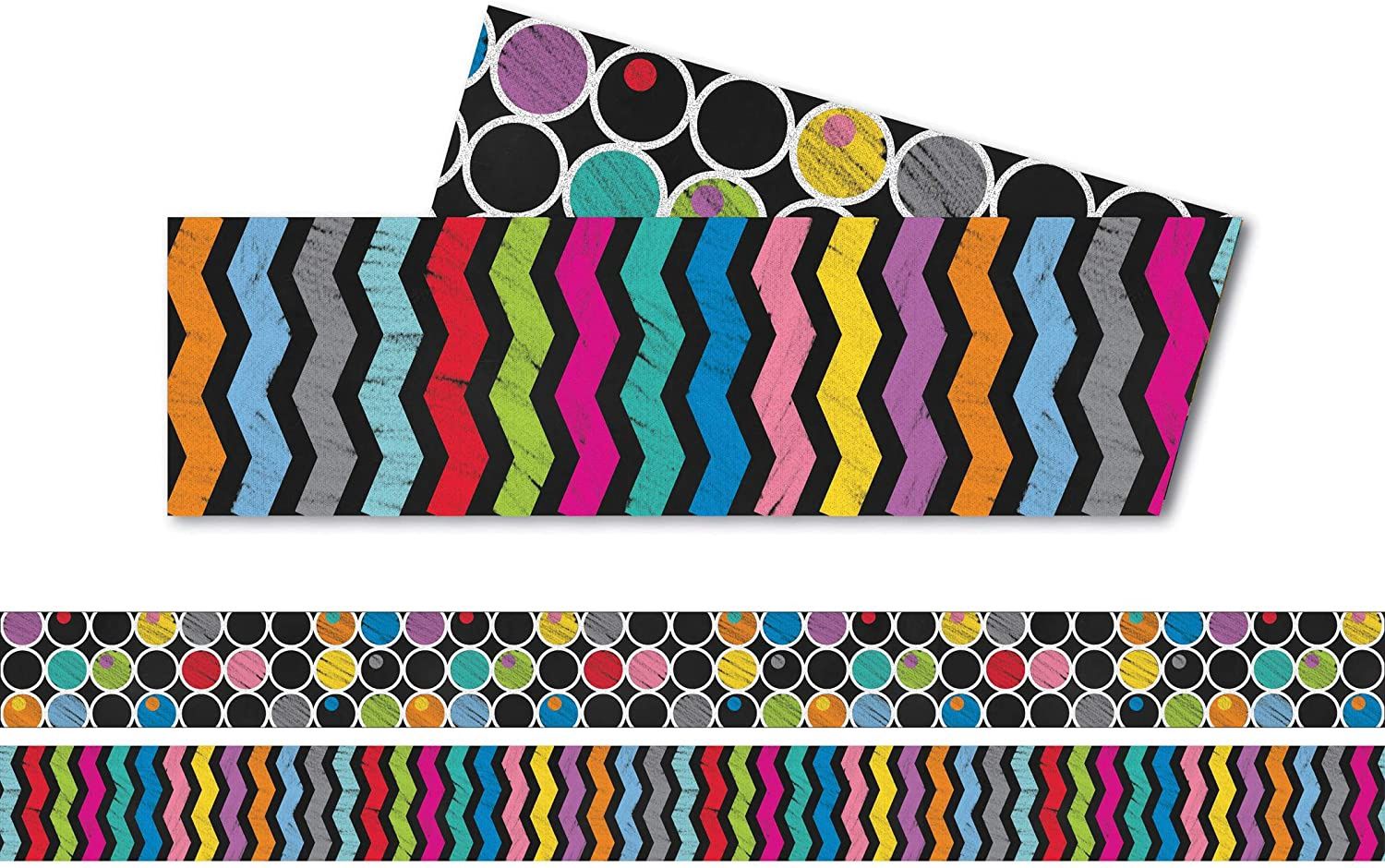 Colorful Chalkboard Straight Borders
