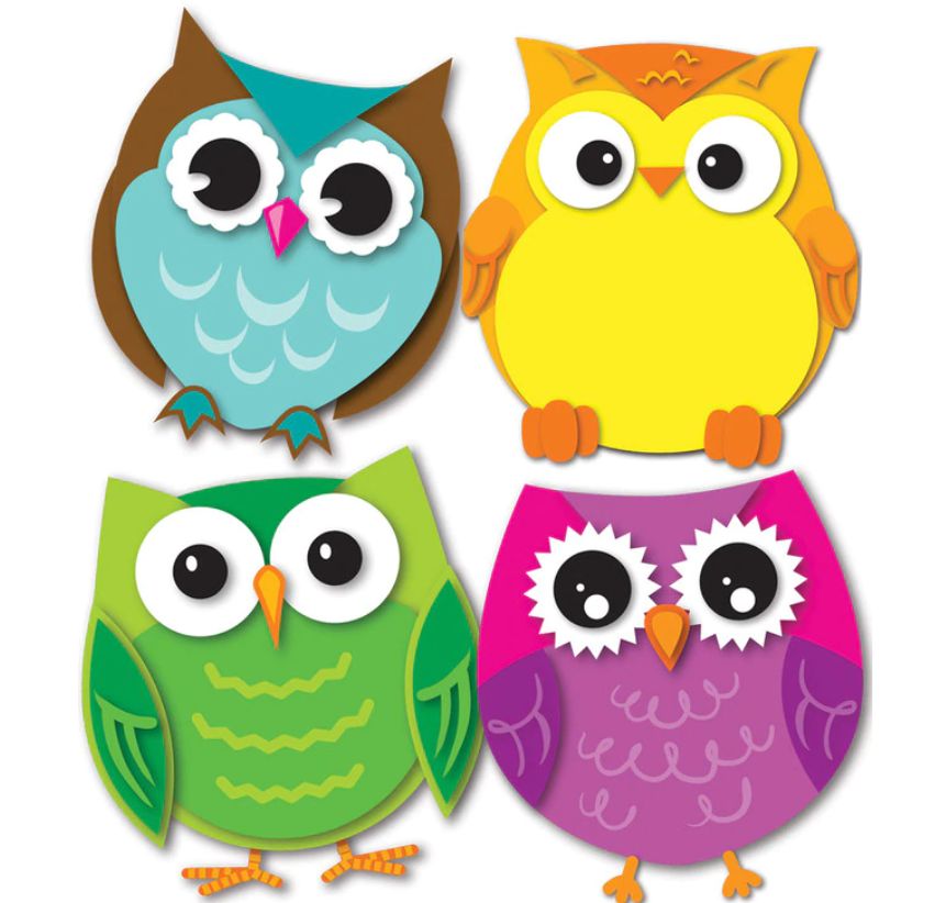 Colorful Owls Mini Cut Outs
