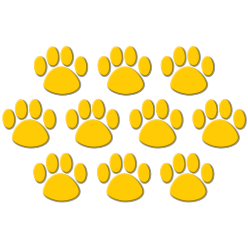 Gold Paw Print Accents