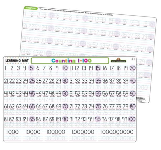 Counting 1-100 Learning Mat