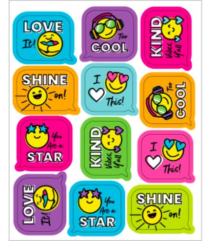 Kind Vibes Smiley Faces Motivational Stickers