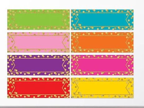 Large Confetti Colorful Labels Magnetic Accents