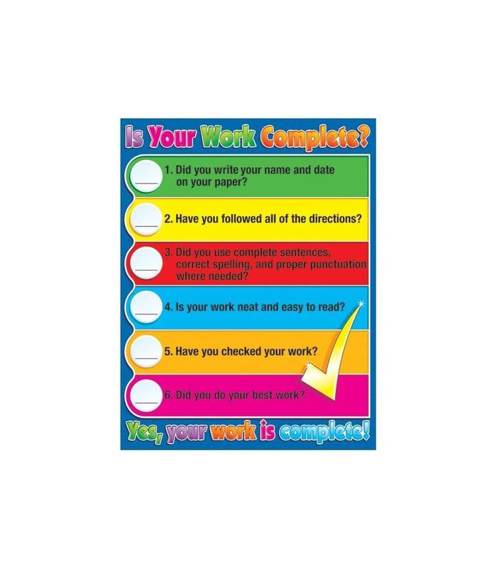 Is Your Work Complete Chart Poster