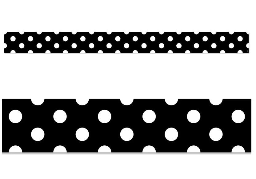 Polka Dots On Black EZ Border (Core Decor)