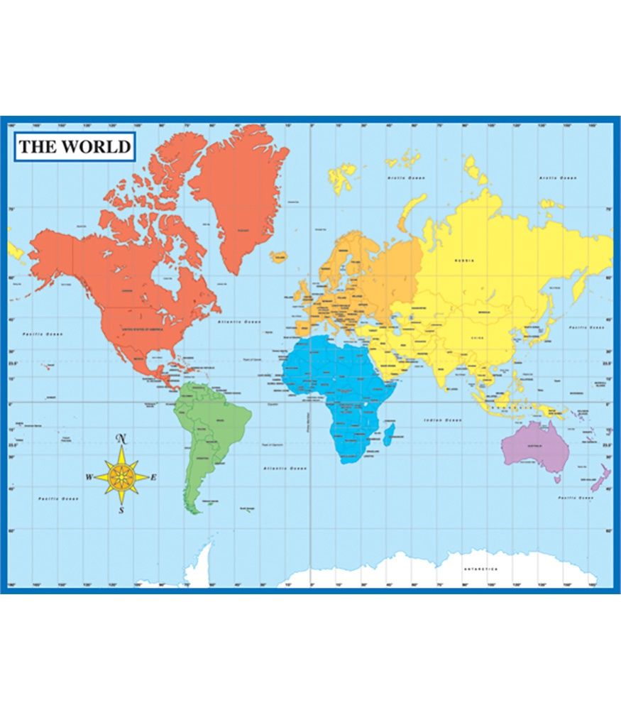 Map of the World Chart Poster