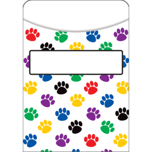 Paw Print Library Pockets - Multi Pack