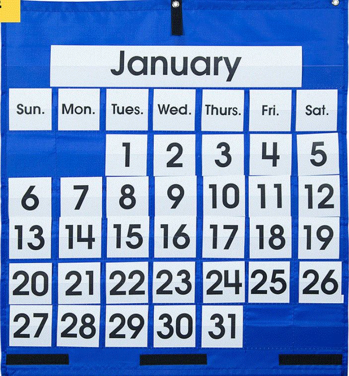 Monthly Calendar Pocket Chart