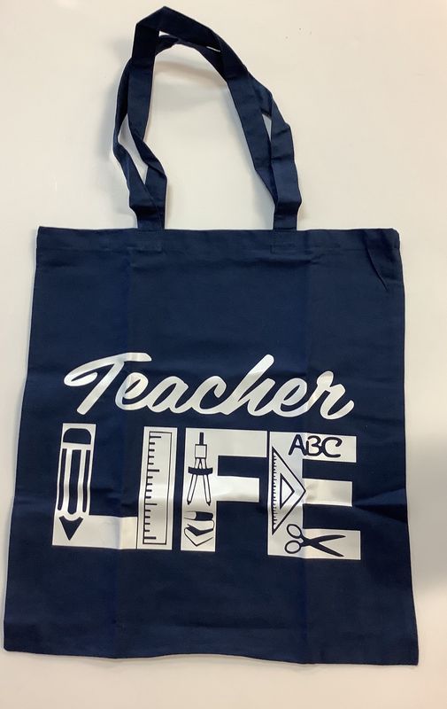 Navy Blue Teacher Life Tote Bag