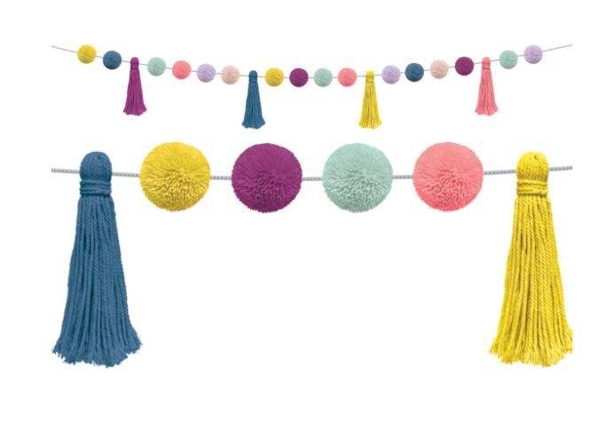 Pom-Poms and Tassels Garland