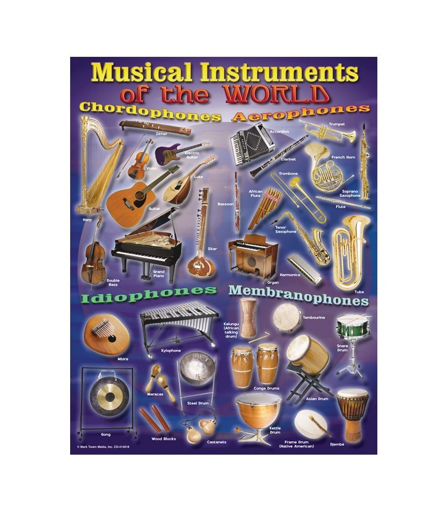 Musical Instruments of the World Chart Poster