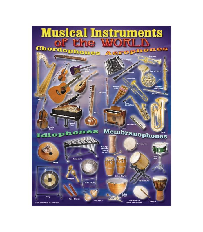 Musical Instruments of the World Chart Poster
