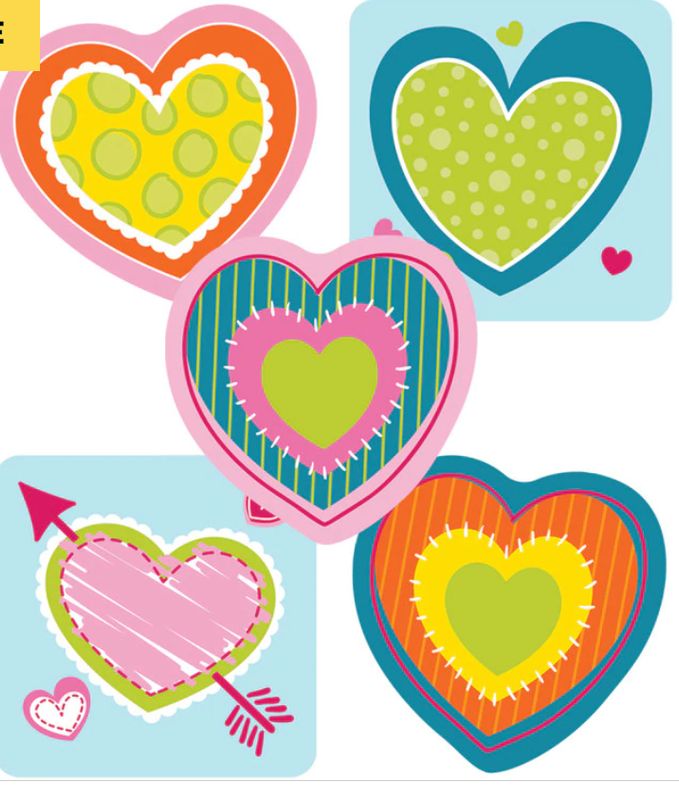 Mini Patterned Hearts Cut Outs