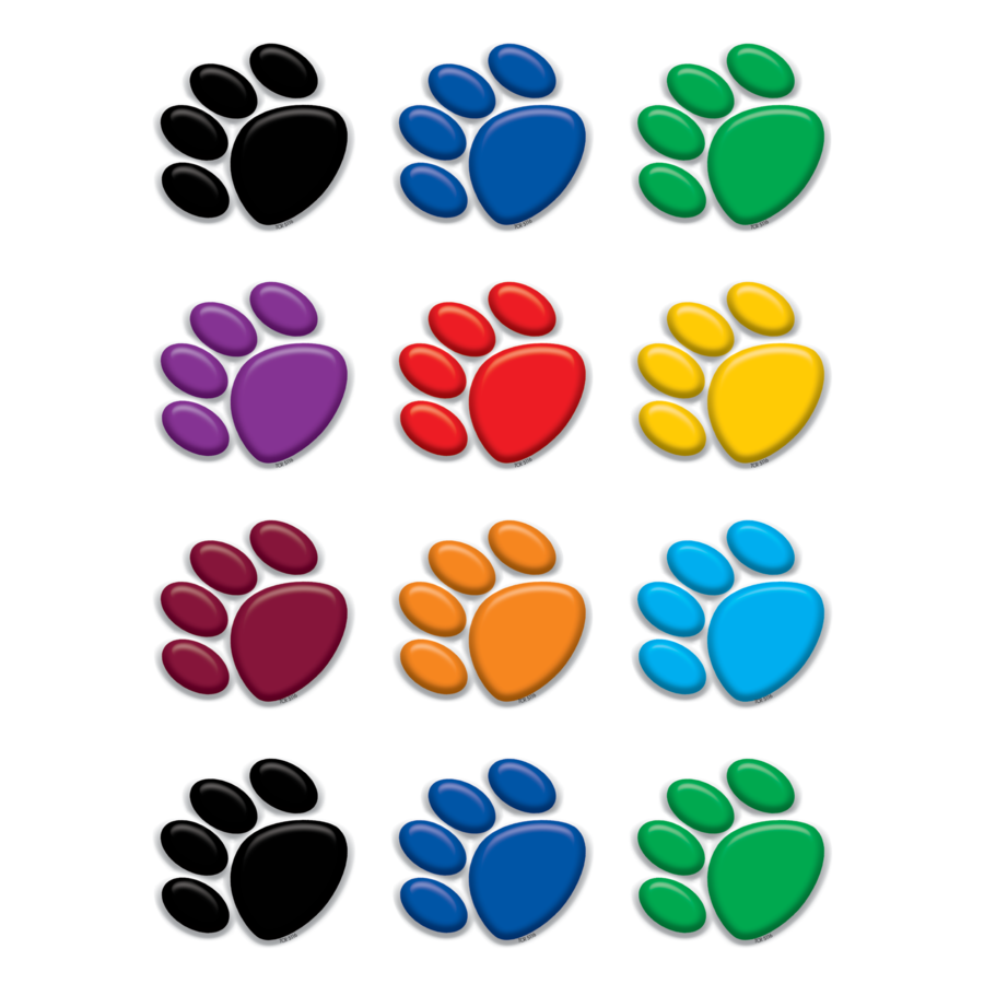 Mini Accents Colorful Paw Prints