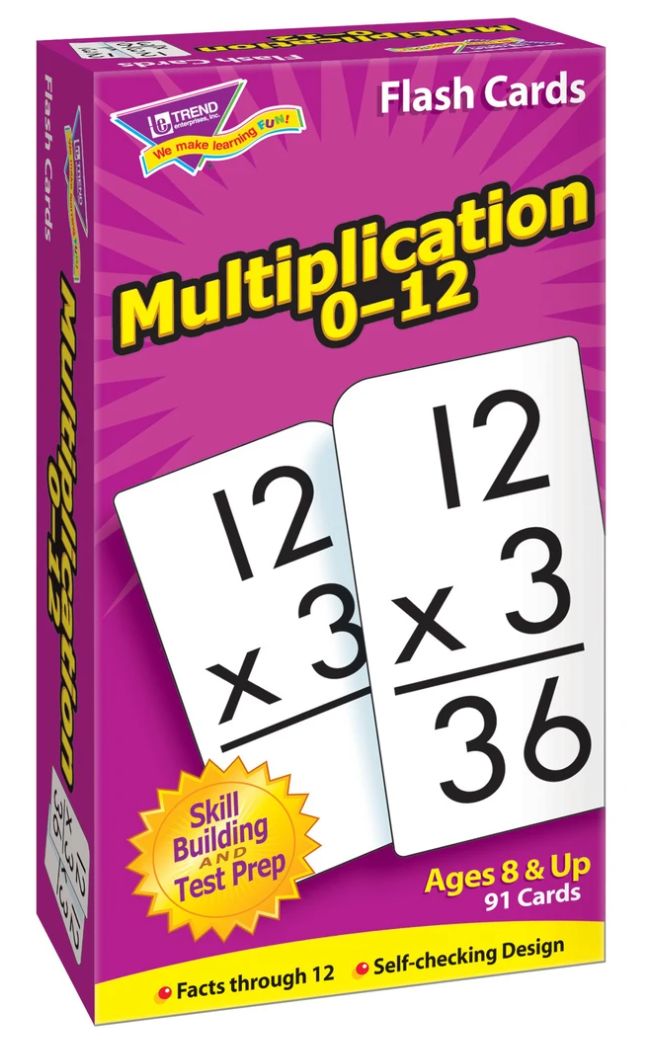 Multiplication Flash Cards 0-12