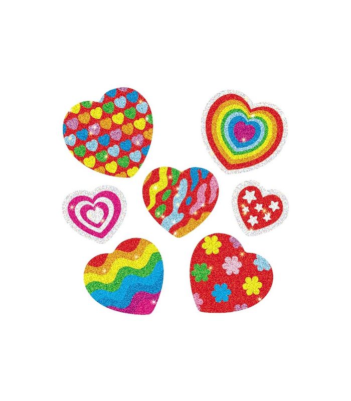 Multi-Hearts Dazzle Stickers