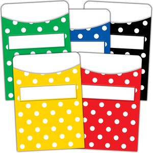 Polka Dots Library Pockets - Multi Pack