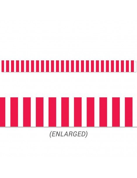 Poppy Red Bold Stripes Border