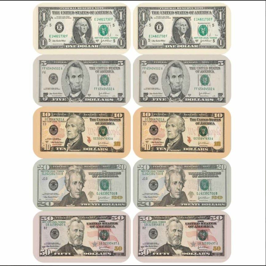 Paper Currency Stickers