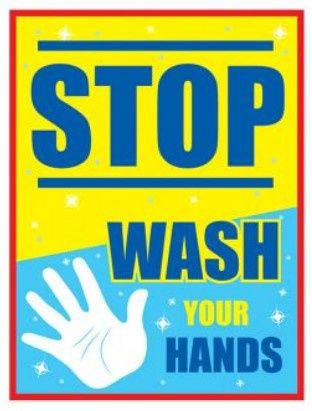 Stop Wash Your Hands Poster (15.25x11.75)