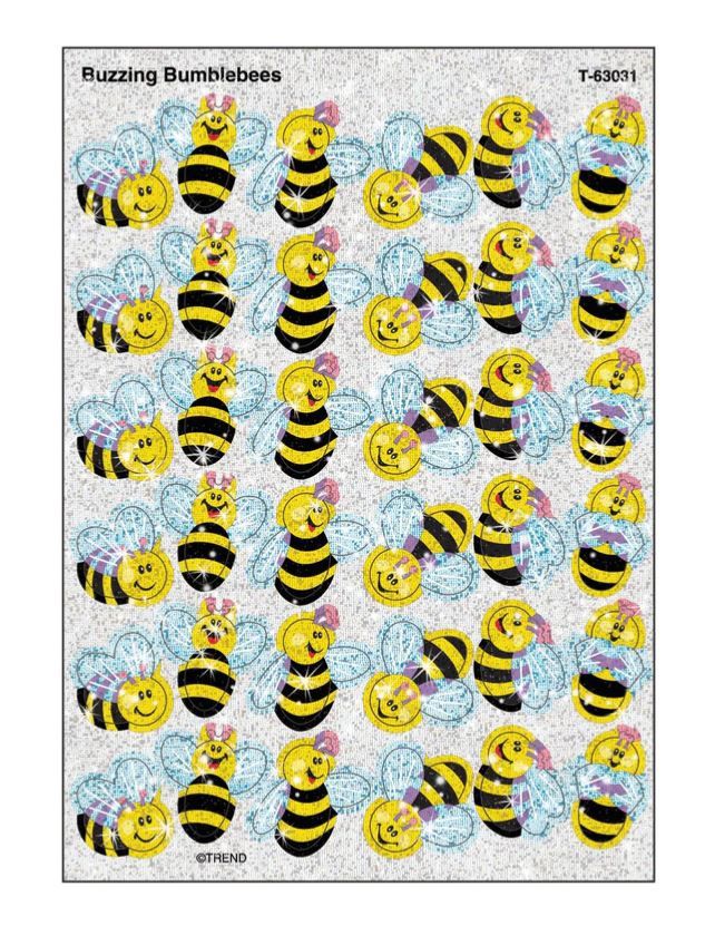 Stickers Buzzing Bumblebees Sparkle