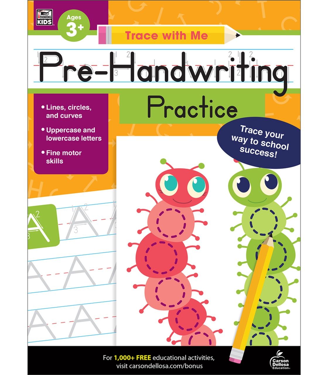 Pre-K-2 Trace with Me Pre-Handwriting Practice Activity Workbook