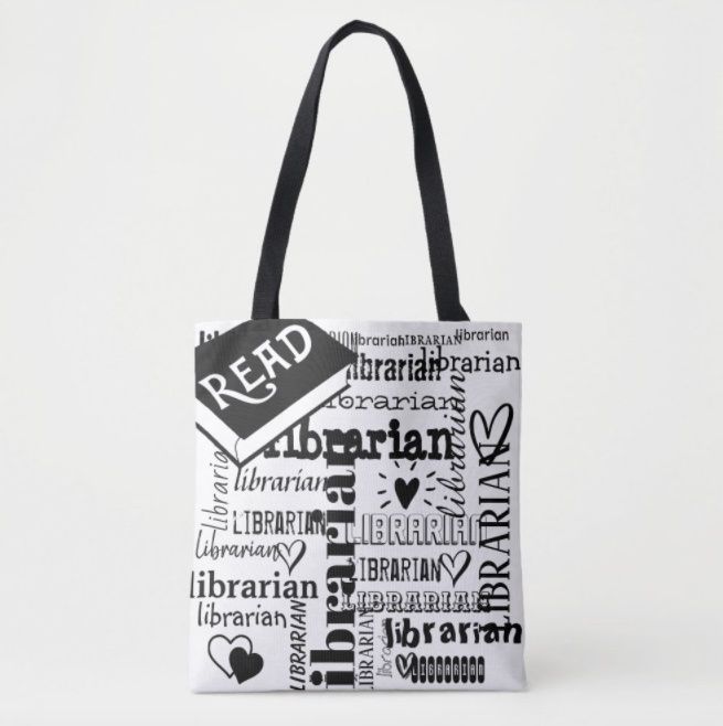 Reading Book Librarian Pattern Tote Bag