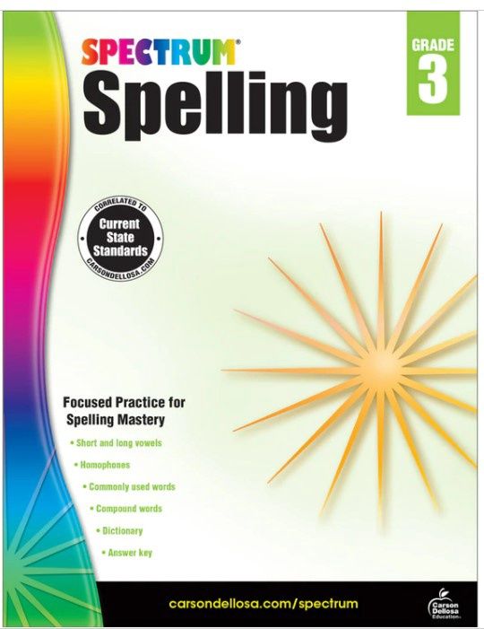 Spectrum Spelling Workbook Grade 3