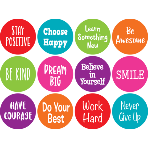 Spot On Positive Sayings Carpet Markers - 4&quot;