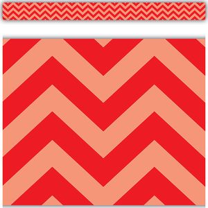 Red Chevron Straight Border Trim