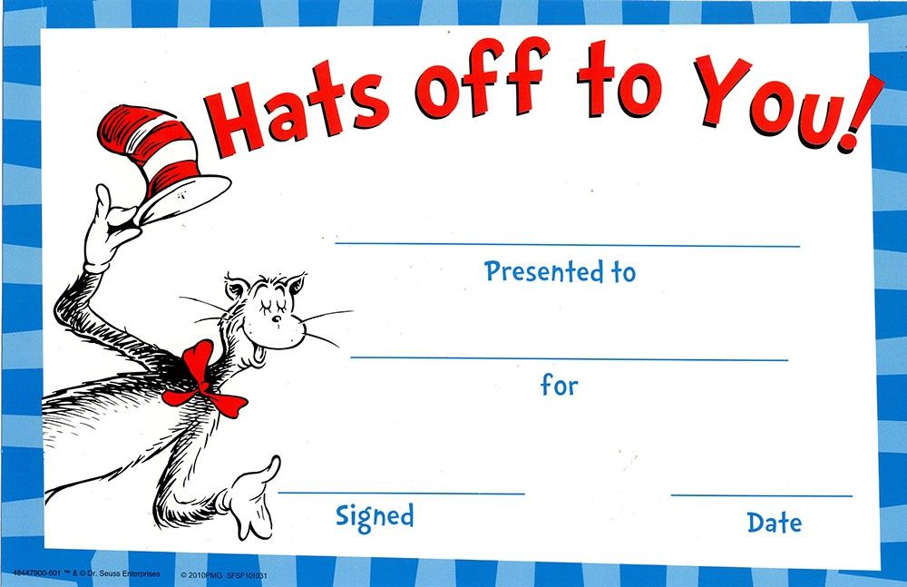 Cat in the Hat Hats Off to You! Recognition Awards
