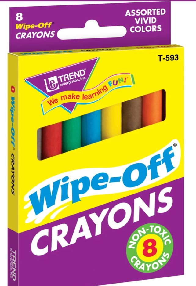 8-Pack Regular Assorted Wipe-Off Crayons