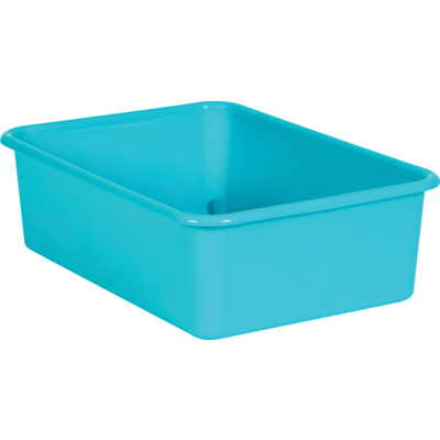 Teal Large Plastic Storage Bin