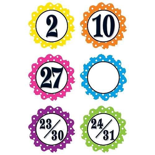 Polka Dots Flowers Calendar Days