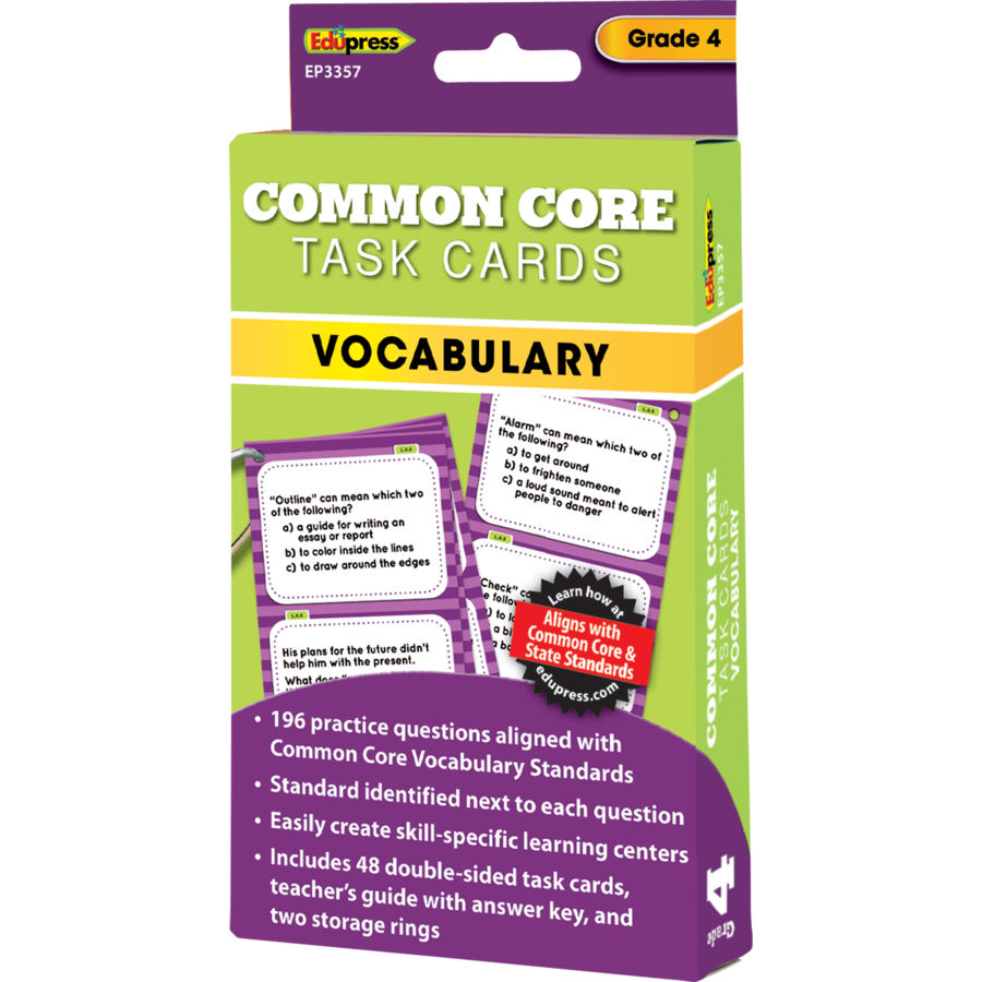 4 Vocabulary Task Cards Grade 4