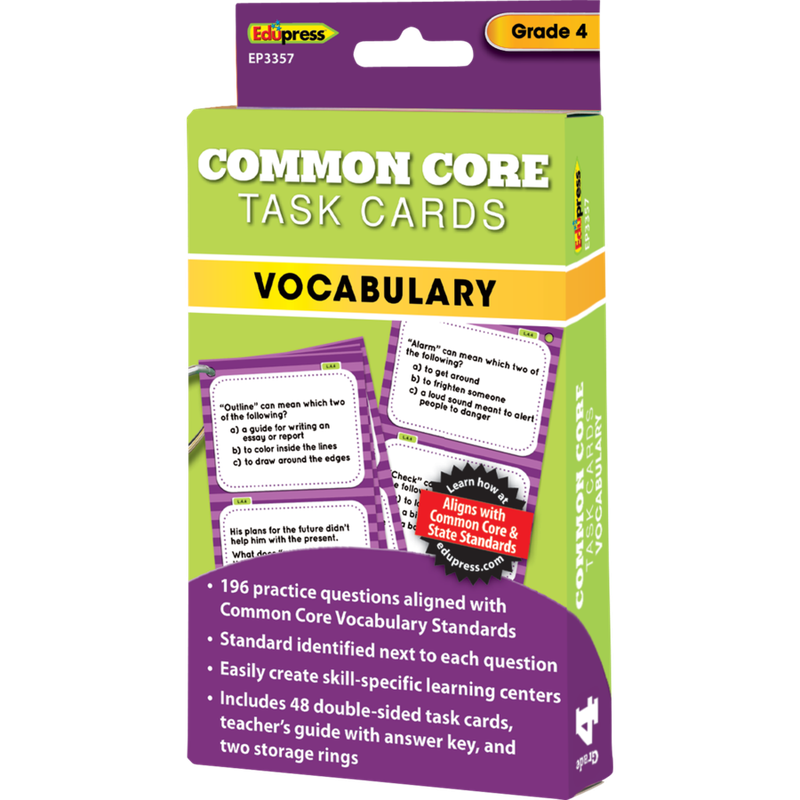 4 Vocabulary Task Cards Grade 4