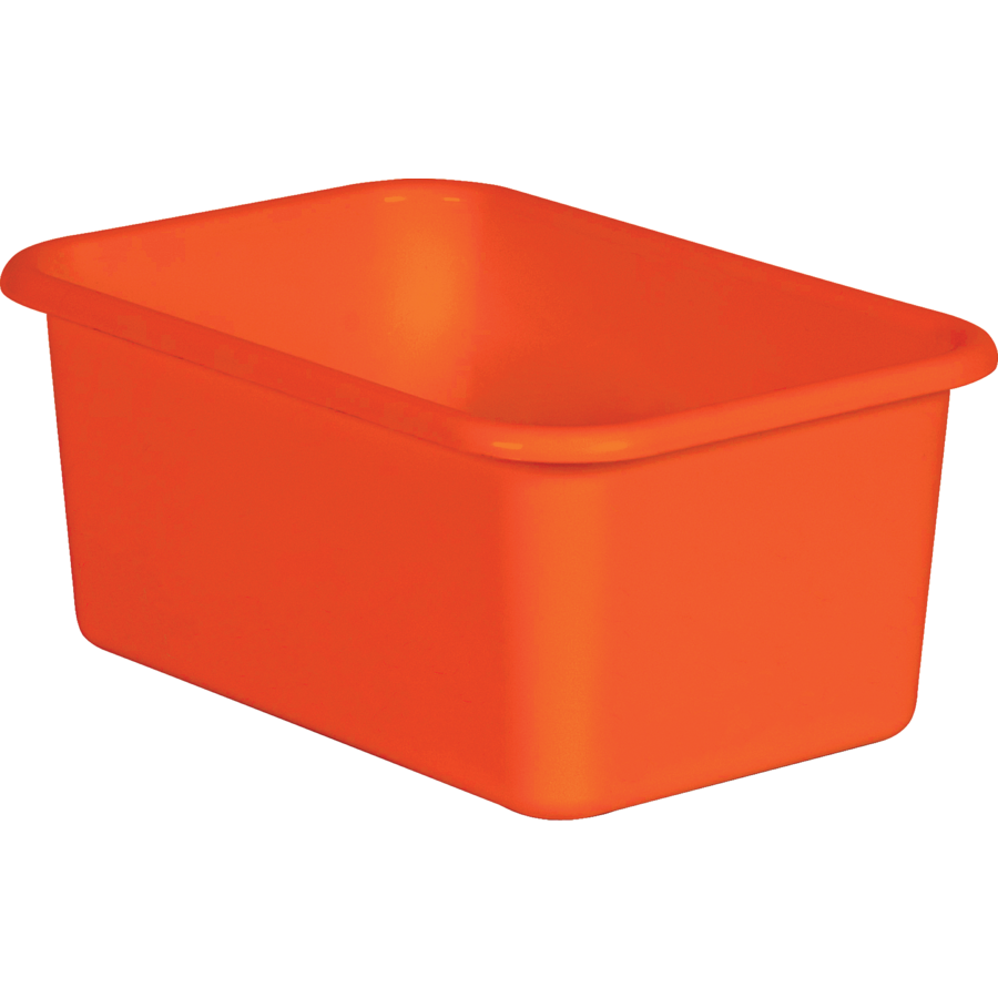 Orange Small Plastic Storage Bin