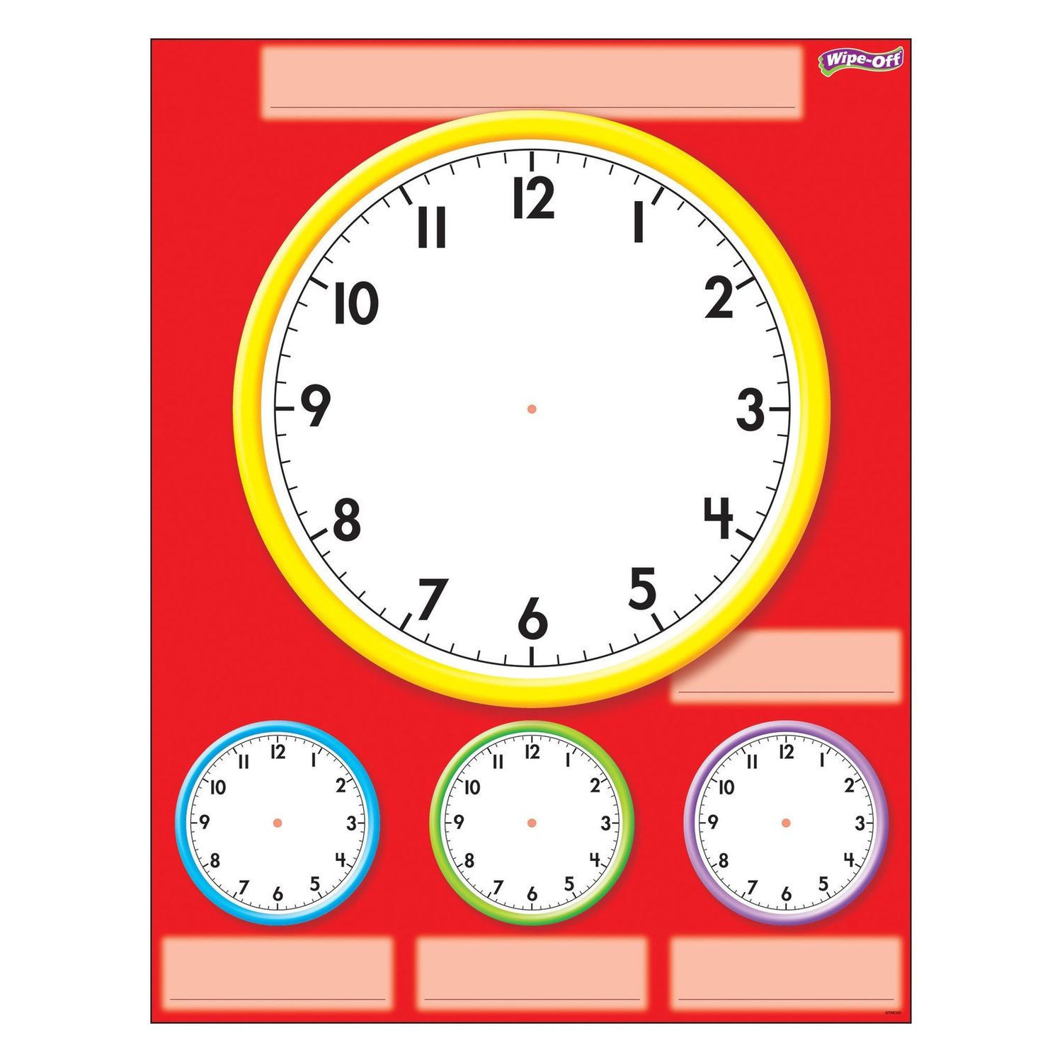 Clocks Wipe Off Chart 17x22