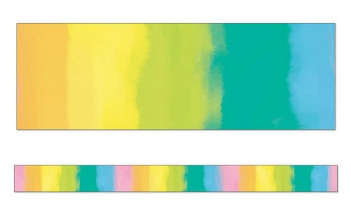 Watercolor Straight Bulletin Board Borders