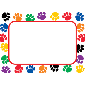 Colorful Paw Name Tags/Labels